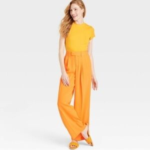 NWOT Orange Wide-Leg Pants